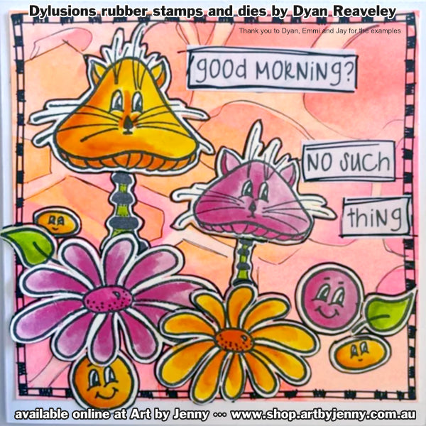 Gorgeous sample made by Dyan Reaveley using the new Dylusions stamps. Photo borrowed from Dyan's FB page with gratitude.