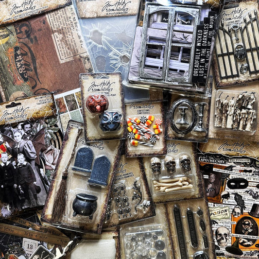 Tim Holtz and Sizzix have announced 10 (ten) new designs of Thinlits die cutting templates, Colorize Thinlits sets, 3D Texture Fades Embossing Folders and Multi Layered Tapestry Embossing Folder. inStore at Art by Jenny in July or August 2023.