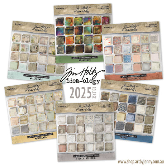 Tim Holtz Idea-Ology Limited Release from the Vault for 2025 ... designer scrapbooking paper.