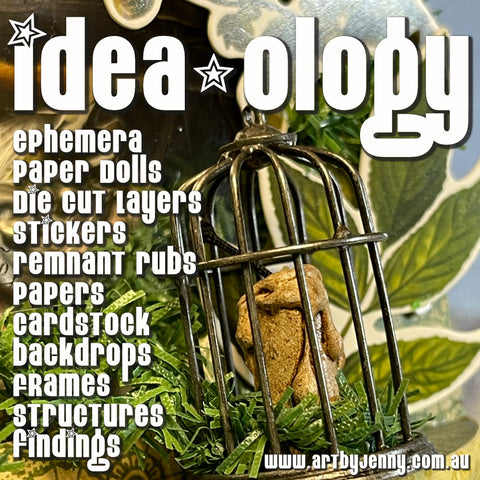 Tim Holtz Idea-Ology Ideaology Layers, Papers, Ephemera, cardstock, findings, fasteners and more at Art by Jenny