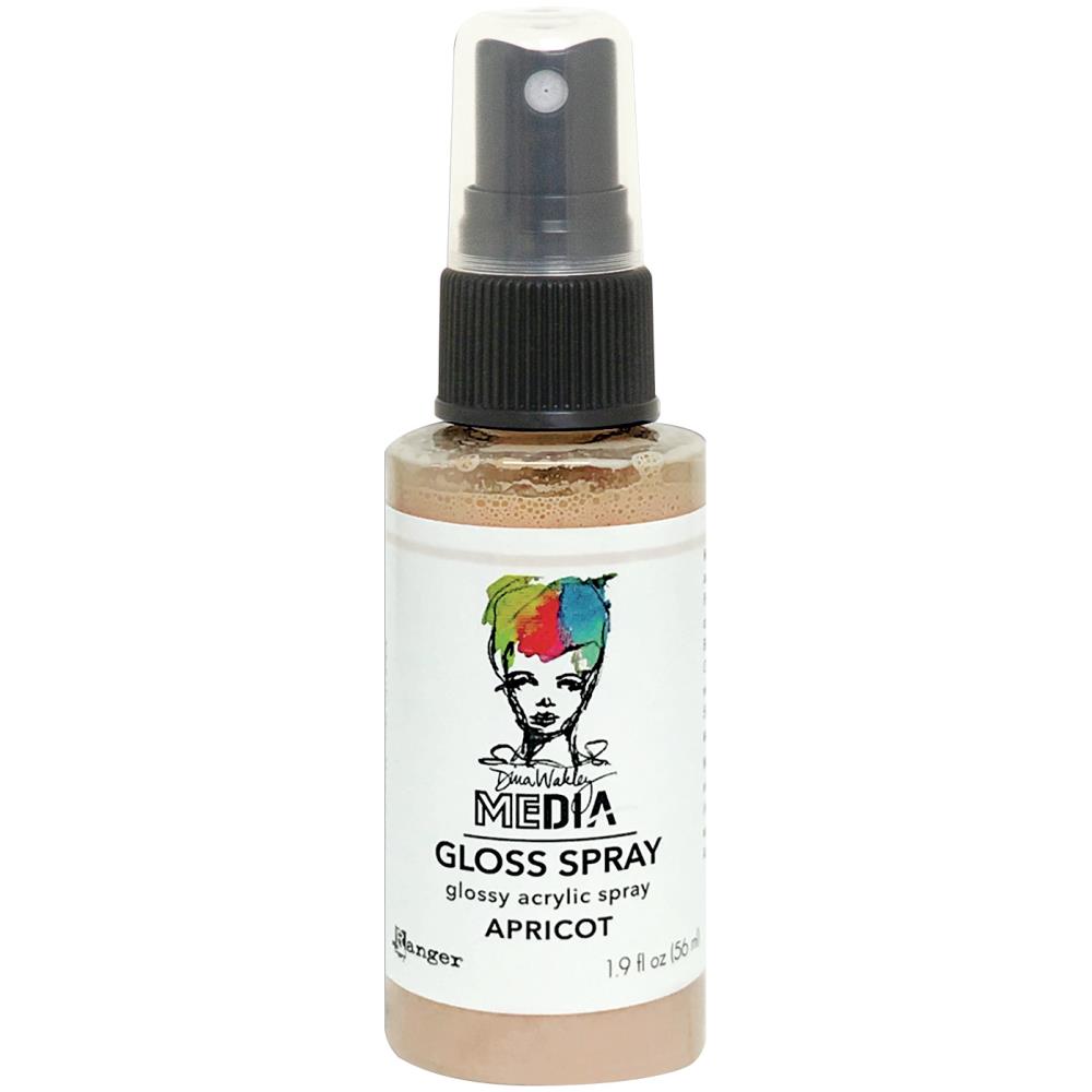 Apricot - Gloss Acrylic Medium by Dina Wakley MEdia and Ranger. Each bottle holds 1.9 fl oz (56ml) of watersoluble acrylic paint with the viscosity of thick ink that dries to a smooth opaque, gloss permanent finish. Spray, pour, spill, paint or dabble onto all your creations - mixed media, cards, art Journals, through stencils, over masks, onto Chipboard Shapes, artboards and other surfaces.