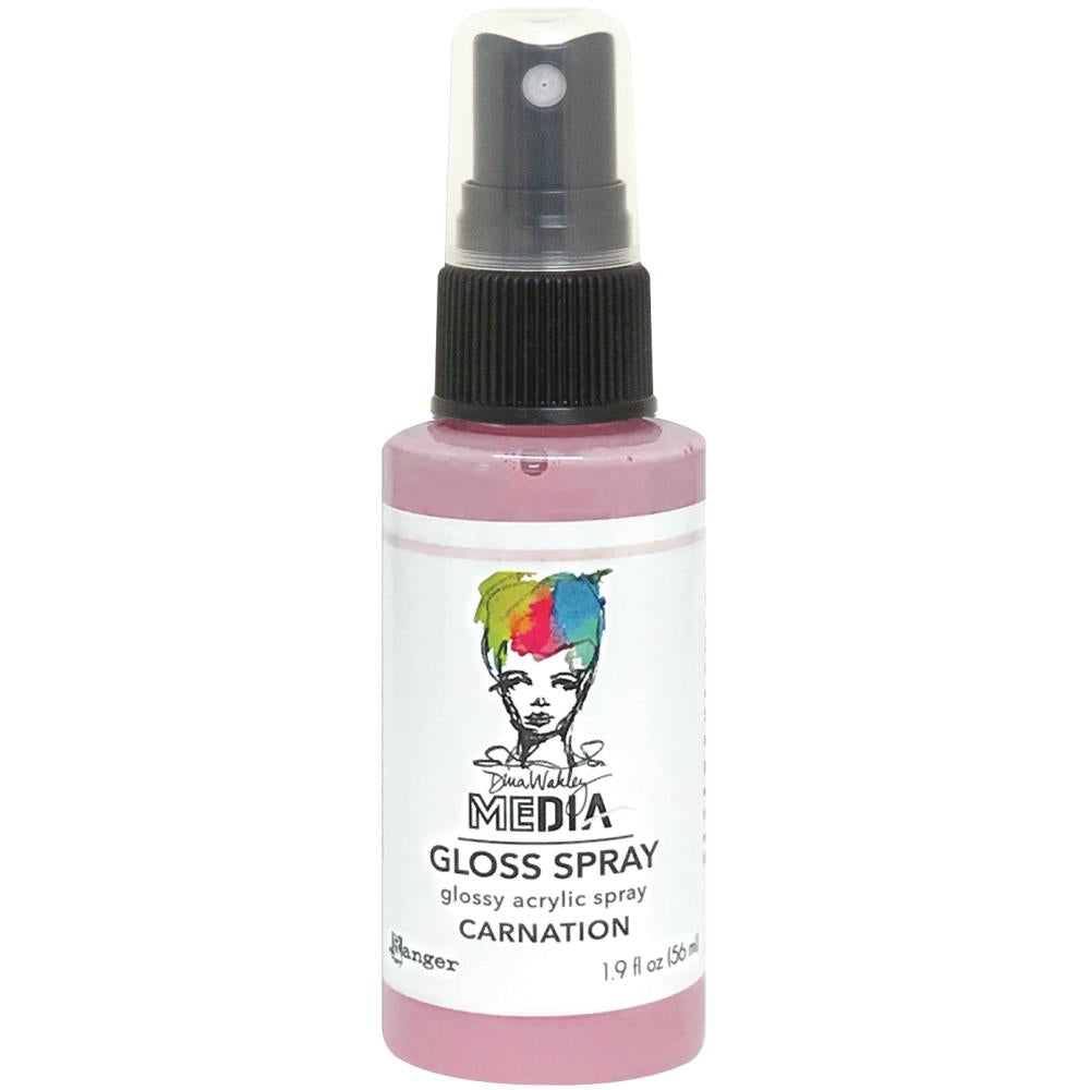 Carnation pale pink - Gloss Acrylic Medium by Dina Wakley MEdia and Ranger. Each bottle holds 1.9 fl oz (56ml) of watersoluble acrylic paint with the viscosity of thick ink that dries to a smooth opaque, gloss permanent finish. Spray, pour, spill, paint or dabble onto all your creations - mixed media, cards, art Journals, through stencils, over masks, onto Chipboard Shapes, artboards and other surfaces.