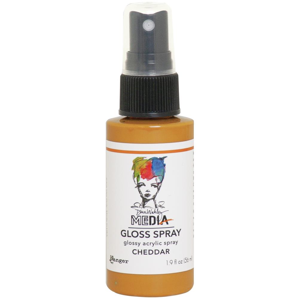 Cheddar, cheesy dark yellow - Gloss Acrylic Medium by Dina Wakley MEdia and Ranger. Each bottle holds 1.9 fl oz (56ml) of watersoluble acrylic paint with the viscosity of thick ink that dries to a smooth opaque, gloss permanent finish. Spray, pour, spill, paint or dabble onto all your creations - mixed media, cards, art Journals, through stencils, over masks, onto Chipboard Shapes, artboards and other surfaces.