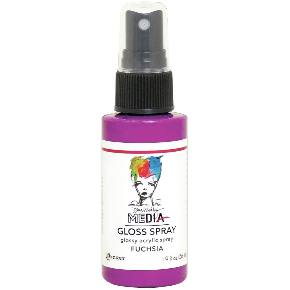 Gloss Acrylic Medium by Dina Wakley MEdia and Ranger. Each bottle holds 1.9 fl oz (56ml) of watersoluble acrylic paint with the viscosity of thick ink that dries to a smooth opaque, gloss permanent finish. Spray, pour, spill, paint or dabble onto all your creations - mixed media, cards, art Journals, through stencils, over masks, onto Chipboard Shapes, artboards and other surfaces.