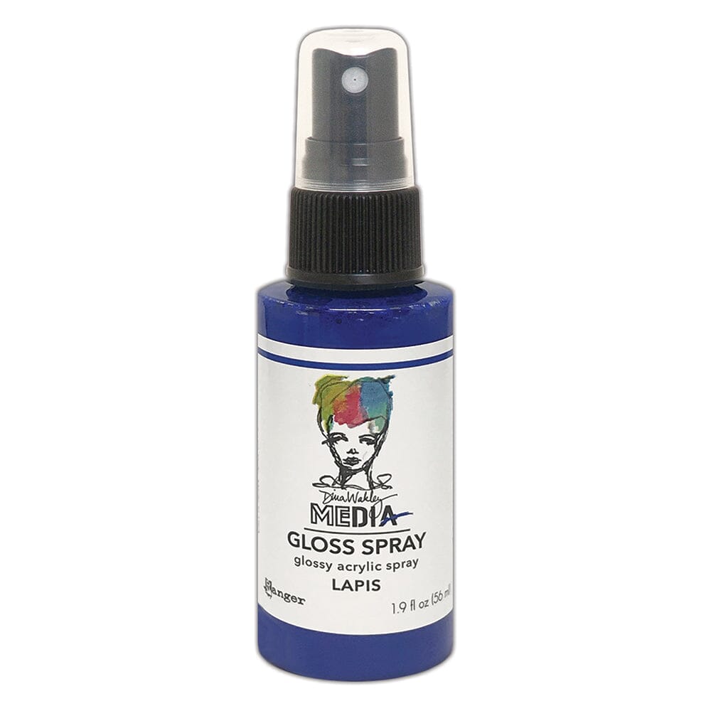 Lapis, medium blue - Glossy Acrylic Medium by Dina Wakley MEdia and Ranger. Each bottle holds 1.9 fl oz (56ml) of watersoluble acrylic paint with the viscosity of thick ink that dries to a smooth opaque, gloss permanent finish on most surfaces. Spray, drip, splatter, pour, spill, paint or dabble onto all your creations - mixed media, cards, art Journals, through stencils, over masks, onto Chipboard Shapes, artboards and other surfaces.