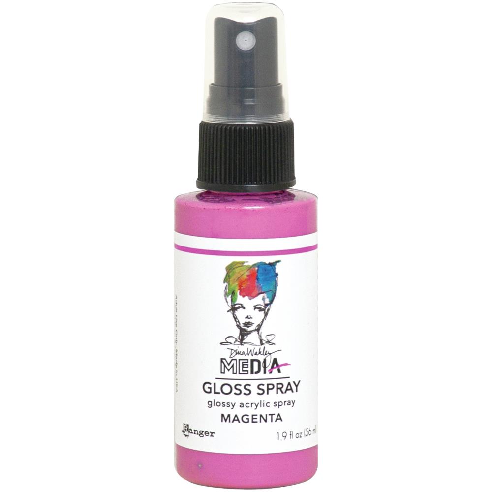Gloss Acrylic Medium by Dina Wakley MEdia and Ranger. Each bottle holds 1.9 fl oz (56ml) of watersoluble acrylic paint with the viscosity of thick ink that dries to a smooth opaque, gloss permanent finish. Spray, pour, spill, paint or dabble onto all your creations - mixed media, cards, art Journals, through stencils, over masks, onto Chipboard Shapes, artboards and other surfaces.