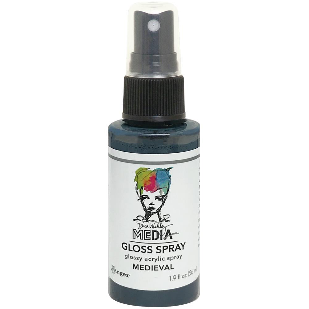 Gloss Acrylic Medium by Dina Wakley MEdia and Ranger. Each bottle holds 1.9 fl oz (56ml) of watersoluble acrylic paint with the viscosity of thick ink that dries to a smooth opaque, gloss permanent finish. Spray, pour, spill, paint or dabble onto all your creations - mixed media, cards, art Journals, through stencils, over masks, onto Chipboard Shapes, artboards and other surfaces.