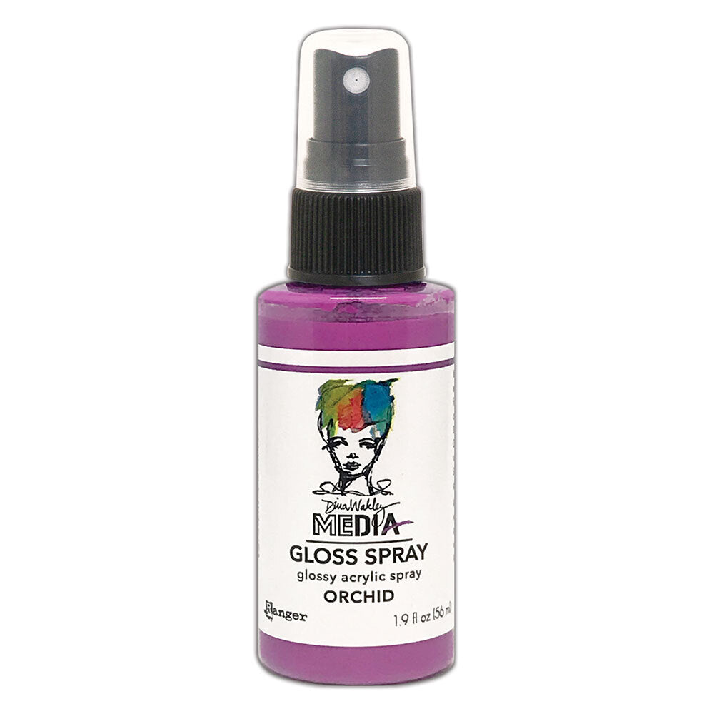Gloss Acrylic Medium by Dina Wakley MEdia and Ranger. Each bottle holds 1.9 fl oz (56ml) of watersoluble acrylic paint with the viscosity of thick ink that dries to a smooth opaque, gloss permanent finish. Spray, pour, spill, paint or dabble onto all your creations - mixed media, cards, art Journals, through stencils, over masks, onto Chipboard Shapes, artboards and other surfaces.