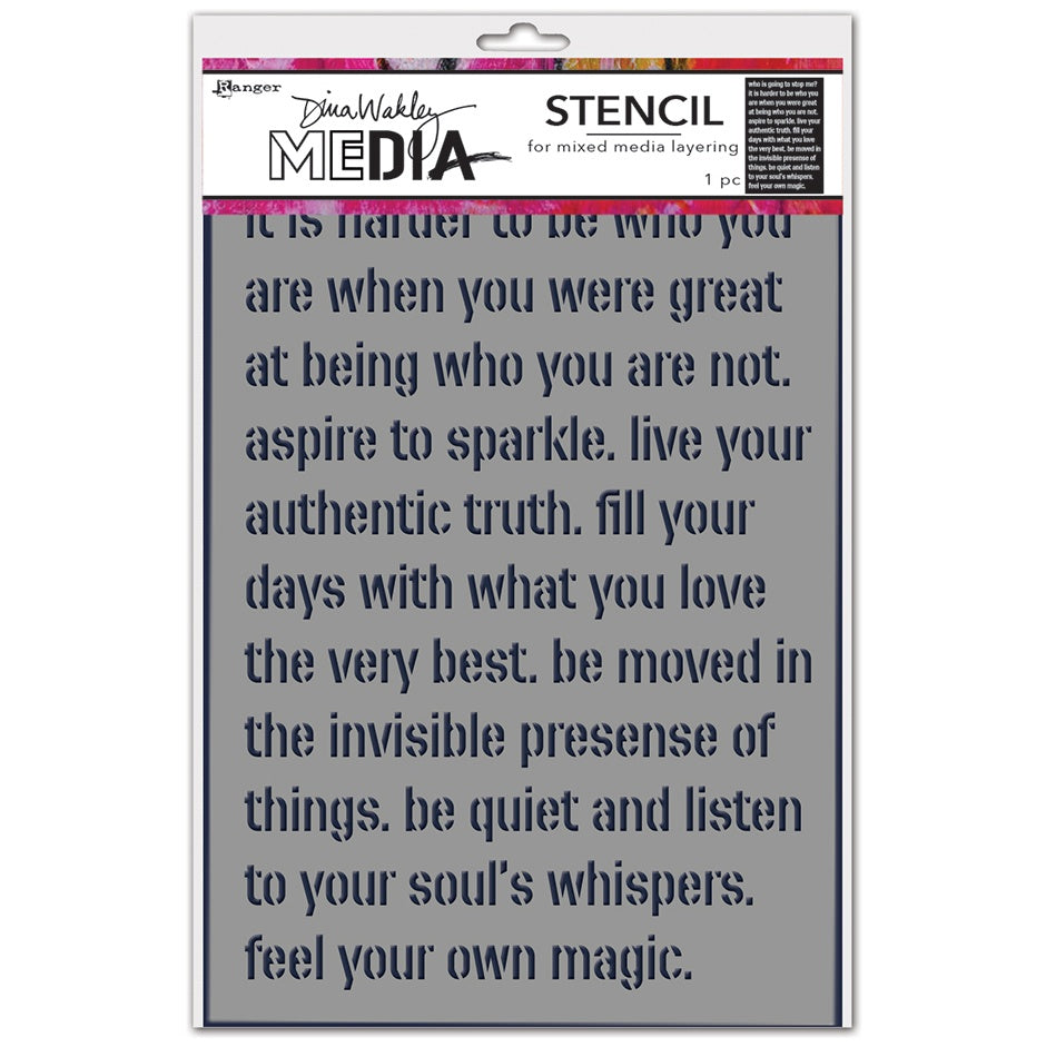 Dina Wakley Media - Stencil - Feel Your Magic - NEW!