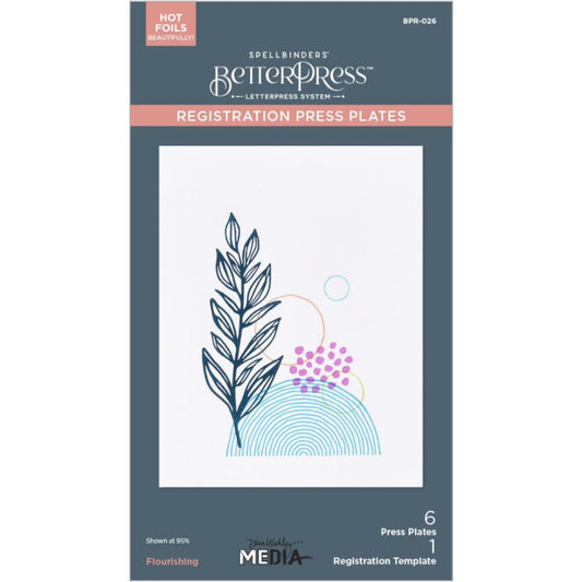 Dina Wakley MEdia - Spellbinders BetterPress Plates - Flourishing