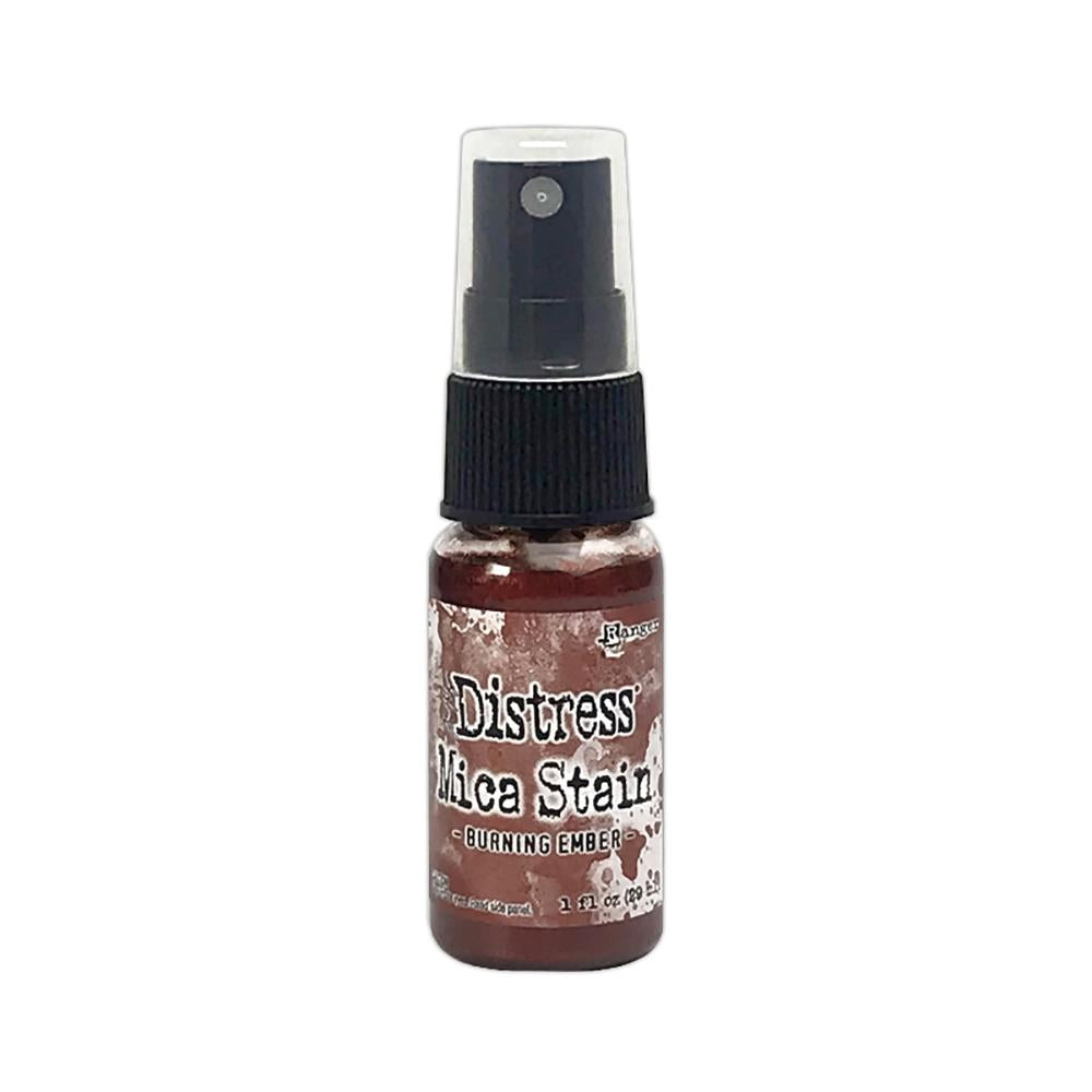 Burning Ember - Distress Mica Stain Spray - by Tim Holtz... multi-toned colours of pearlescent shimmery pigment ink fusion in a sprayer bottle, each holding 29ml (1oz). To use in mixed media, papercrafts, journaling, planners, scrapbooking, visual arts of all kinds.