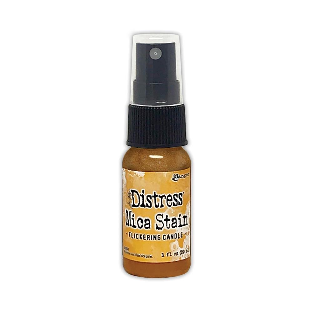 Flickering Candle - Distress Mica Stain Spray - by Tim Holtz... multi-toned colours of pearlescent shimmery pigment ink fusion in a sprayer bottle, each holding 29ml (1oz). To use in mixed media, papercrafts, journaling, planners, scrapbooking, visual arts of all kinds.