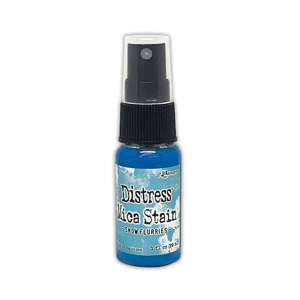 Snow Flurries (cool sky blue) - Distress Mica Stain Spray - by Tim Holtz... multi-toned colours of pearlescent shimmery pigment ink fusion in a sprayer bottle, each holding 29ml (1oz). To use in mixed media, papercrafts, journaling, planners, scrapbooking, visual arts of all kinds.