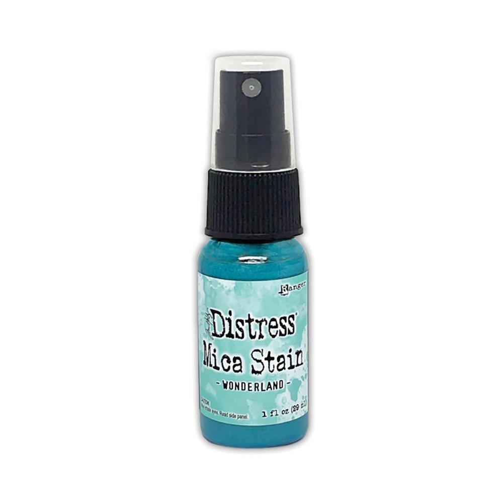 Wonderland (pale pretty blue) - Distress Mica Stain Spray - by Tim Holtz... multi-toned colours of pearlescent shimmery pigment ink fusion in a sprayer bottle, each holding 29ml (1oz). To use in mixed media, papercrafts, journaling, planners, scrapbooking, visual arts of all kinds.