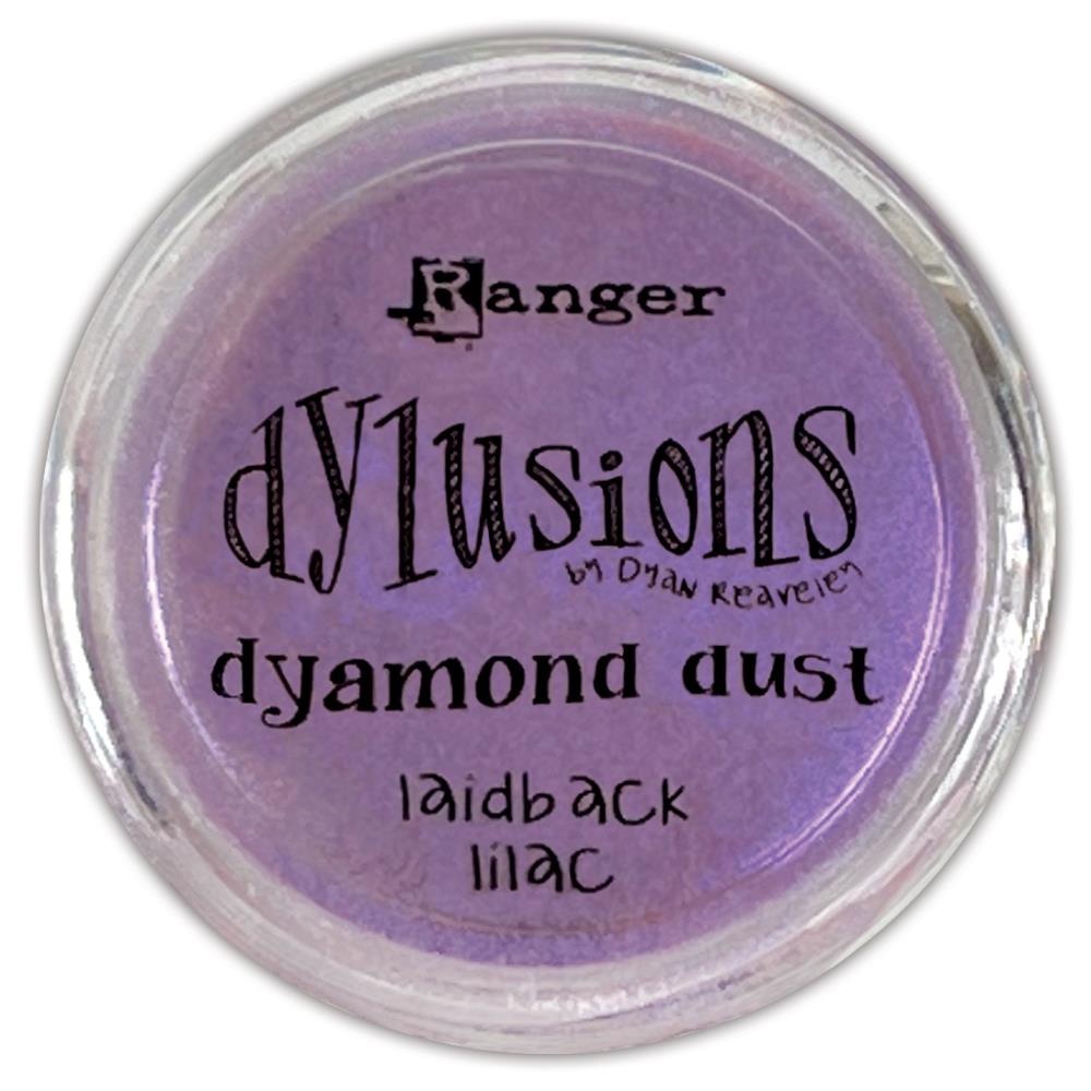 Dyamond Dust ... by Dyan Reaveley's Dylusions and Ranger Ink. Pearl Pigment infused mica powder in vibrant Dylusions colours to add shimmer and enhance artwork. Create beautiful shimmery and colourfully pearlescent effects on book covers, journals, scrapbooks, greeting cards, mixed media, embossed dimensional artwork and more. Photo of Laidback Lilac, a pretty purple.