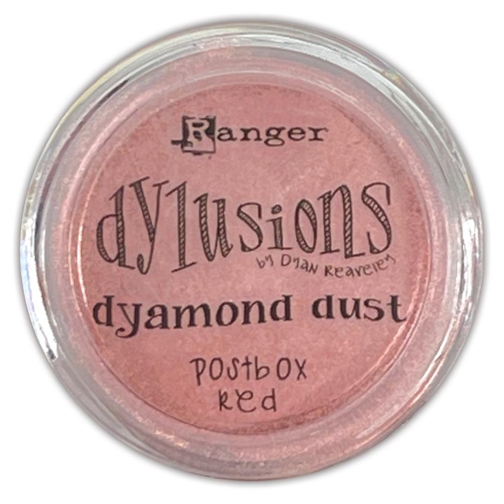 Dyamond Dust ... by Dyan Reaveley's Dylusions and Ranger Ink. Pearl Pigment infused mica powder in vibrant Dylusions colours to add shimmer and enhance artwork. Create beautiful shimmery and colourfully pearlescent effects on book covers, journals, scrapbooks, greeting cards, mixed media, embossed dimensional artwork and more. Photo of Postbox Red.