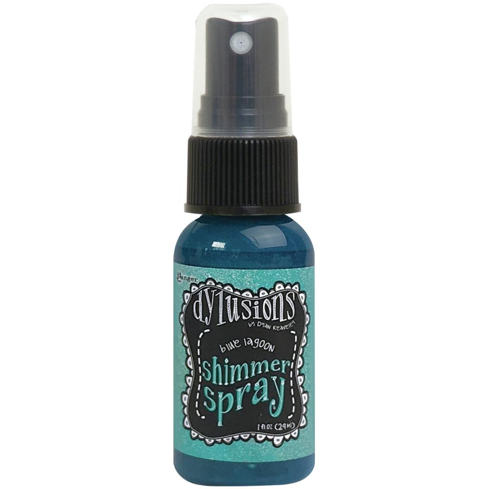 photo of Blue Lagoon - Dylusions by Dyan Reaveley Shimmer Spray by Ranger . A gorgeous range of vibrant, mica rich, pearlescent and shimmery, colourful inks by Ranger. A watersoluble infusion of richly pigmented and or metallic mica blended into Dylusions ink with fine nozzle sprayer. Dylusions Shimmer Sprays are designed to meet Dyan Reaveley's specifications for art journaling and mixed media.
