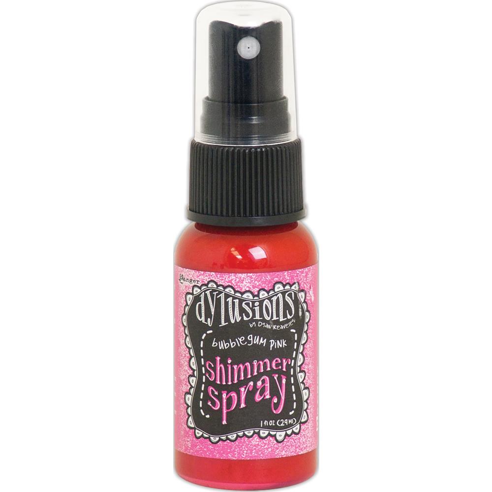 photo of Bubblegum Pink - Dylusions by Dyan Reaveley Shimmer Spray by Ranger . A gorgeous range of vibrant, mica rich, pearlescent and shimmery, colourful inks by Ranger. A watersoluble infusion of richly pigmented and or metallic mica blended into Dylusions ink with fine nozzle sprayer. Dylusions Shimmer Sprays are designed to meet Dyan Reaveley's specifications for art journaling and mixed media.