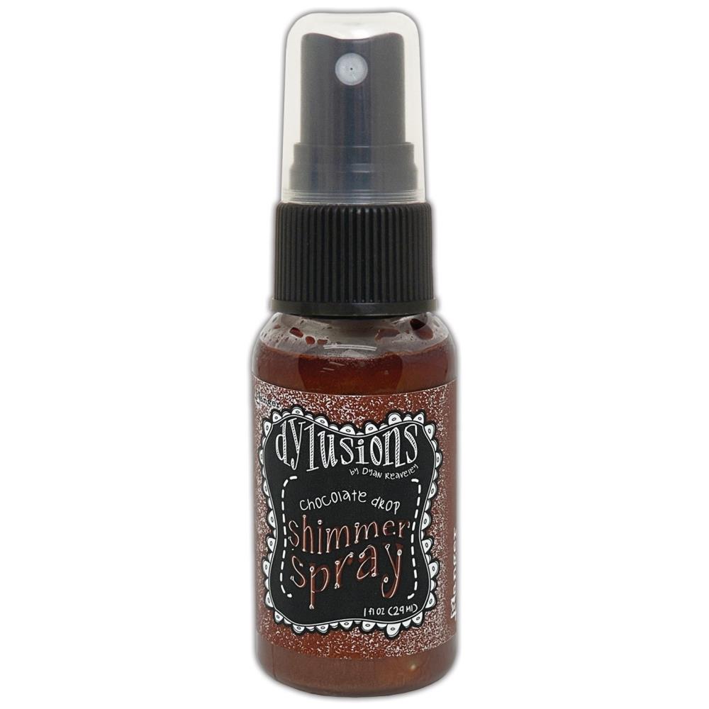 photo of Chocolate Drop, medium brown - Dylusions by Dyan Reaveley Shimmer Spray by Ranger . A gorgeous range of vibrant, mica rich, pearlescent and shimmery, colourful inks by Ranger. A watersoluble infusion of richly pigmented and or metallic mica blended into Dylusions ink with fine nozzle sprayer. Dylusions Shimmer Sprays are designed to meet Dyan Reaveley's specifications for art journaling and mixed media.