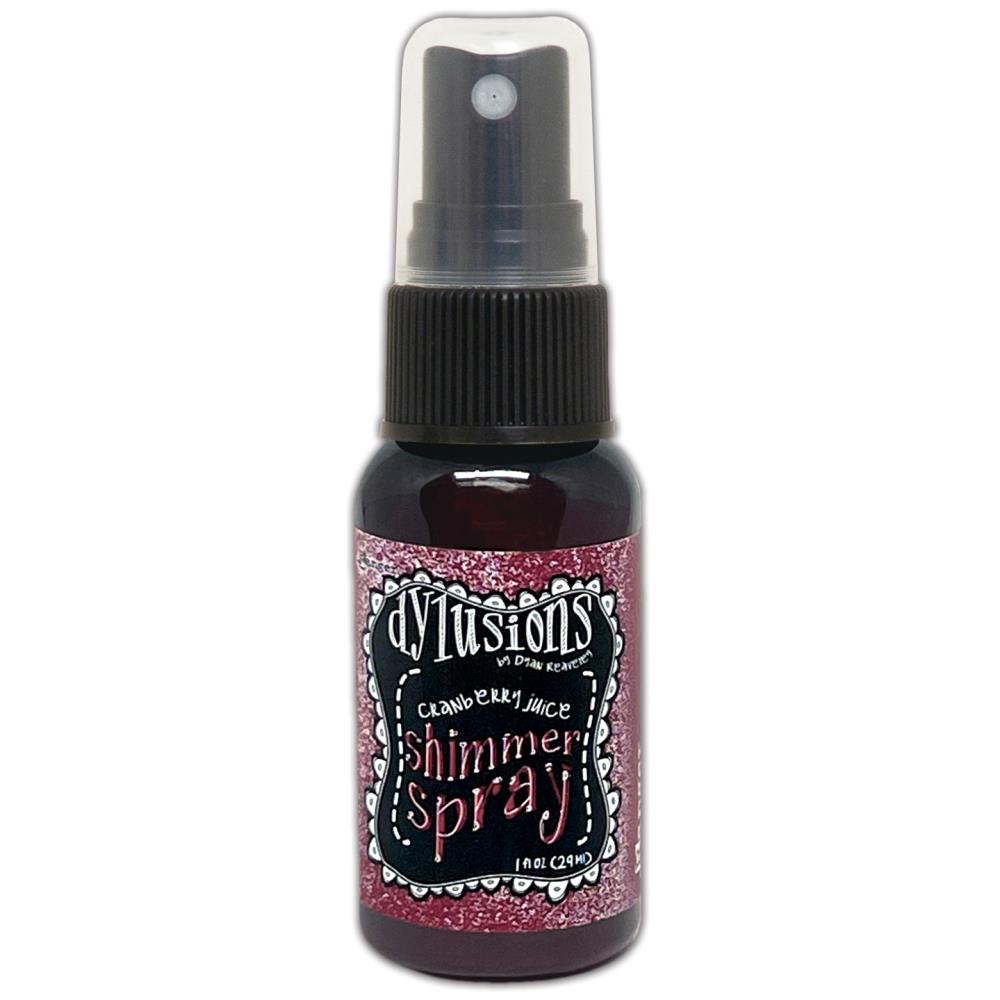 photo of Cranberry Juice, dark red - Dylusions by Dyan Reaveley Shimmer Spray by Ranger . A gorgeous range of vibrant, mica rich, pearlescent and shimmery, colourful inks by Ranger. A watersoluble infusion of richly pigmented and or metallic mica blended into Dylusions ink with fine nozzle sprayer. Dylusions Shimmer Sprays are designed to meet Dyan Reaveley's specifications for art journaling and mixed media.