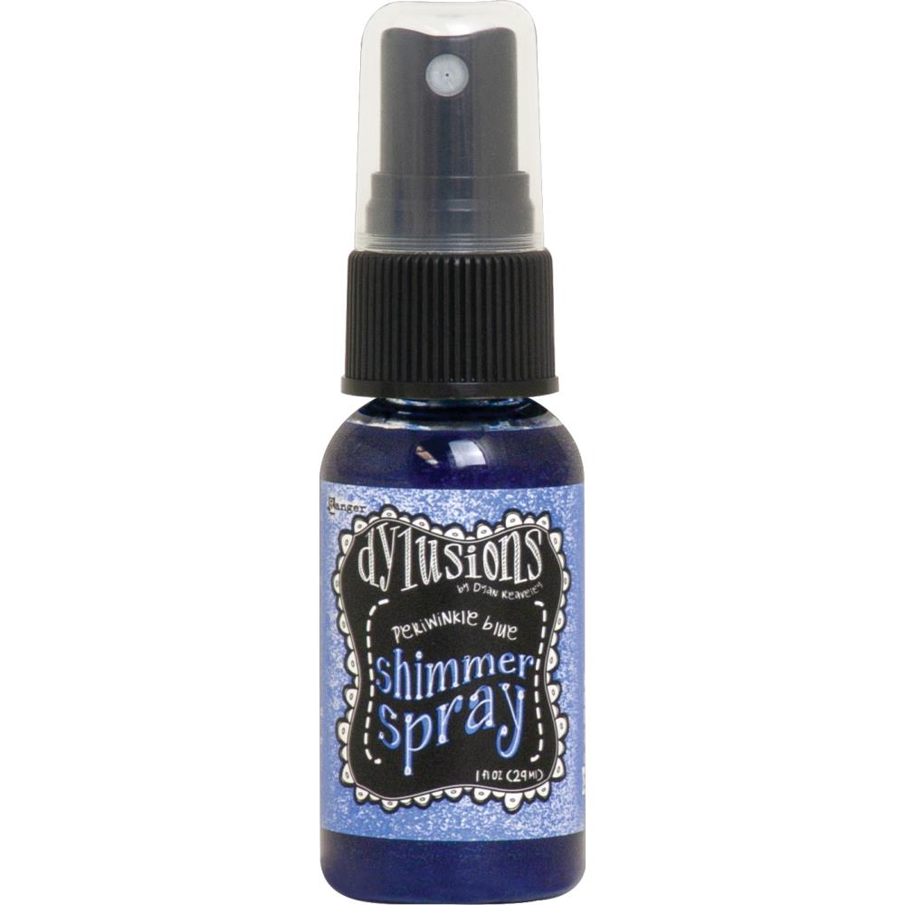 photo of Periwinkle blue - Dylusions by Dyan Reaveley Shimmer Spray by Ranger . A gorgeous range of vibrant, mica rich, pearlescent and shimmery, colourful inks by Ranger. A watersoluble infusion of richly pigmented and or metallic mica blended into Dylusions ink with fine nozzle sprayer. Dylusions Shimmer Sprays are designed to meet Dyan Reaveley's specifications for art journaling and mixed media.