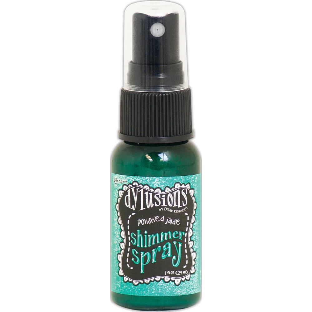 photo of Polished Jade - Dylusions by Dyan Reaveley Shimmer Spray by Ranger . A gorgeous range of vibrant, mica rich, pearlescent and shimmery, colourful inks by Ranger. A watersoluble infusion of richly pigmented and or metallic mica blended into Dylusions ink with fine nozzle sprayer. Dylusions Shimmer Sprays are designed to meet Dyan Reaveley's specifications for art journaling and mixed media.
