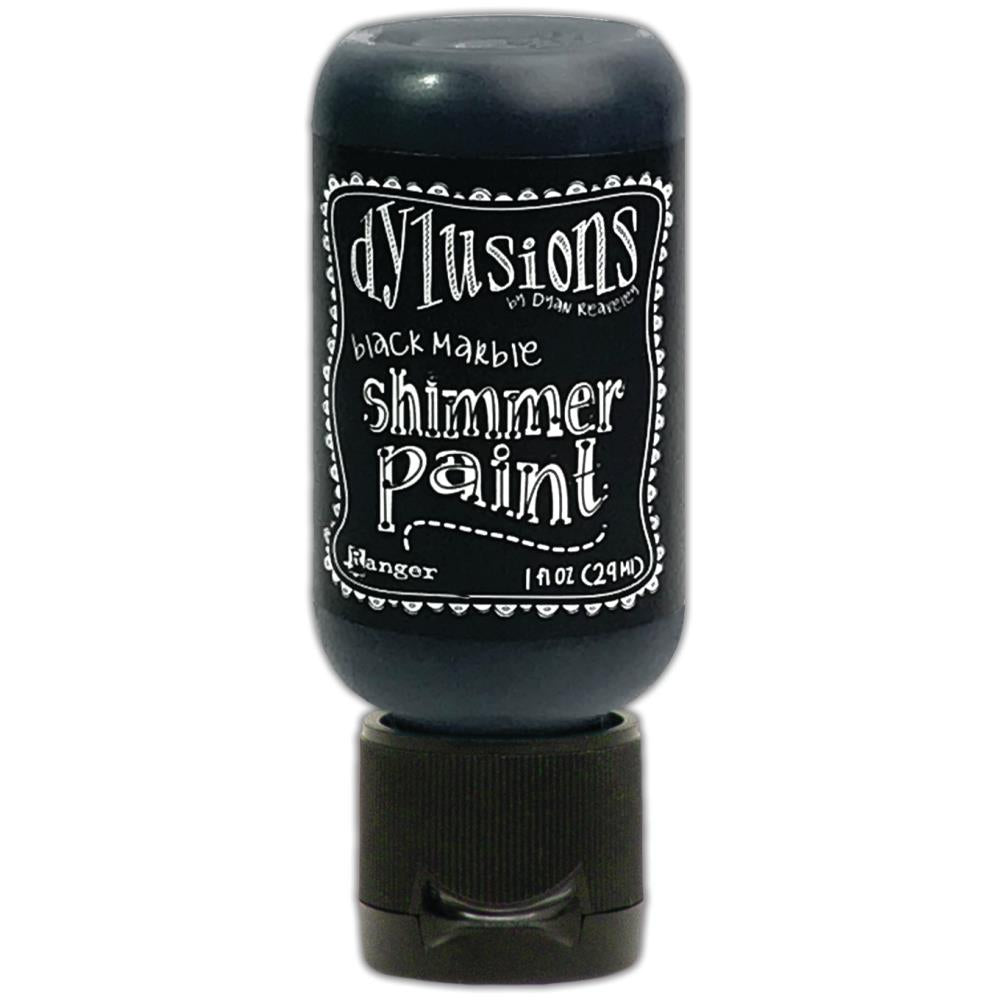 Black Marble - Dylusions Shimmer Acrylic Paint by Dyan Reaveley ... Vibrant Mica Infused Pearlescent Gorgeous Colours - Flip Cap Bottle 1 fl oz (29ml). Dyan Reaveley's Dylusions acrylic paint is a beautiful sparkly shimmer. These are not simply a flash of iridescence or white pearl, these are colourful through and through! Smooth, blendable, waterbased acrylic paint, easy to use, quick drying, layerable.