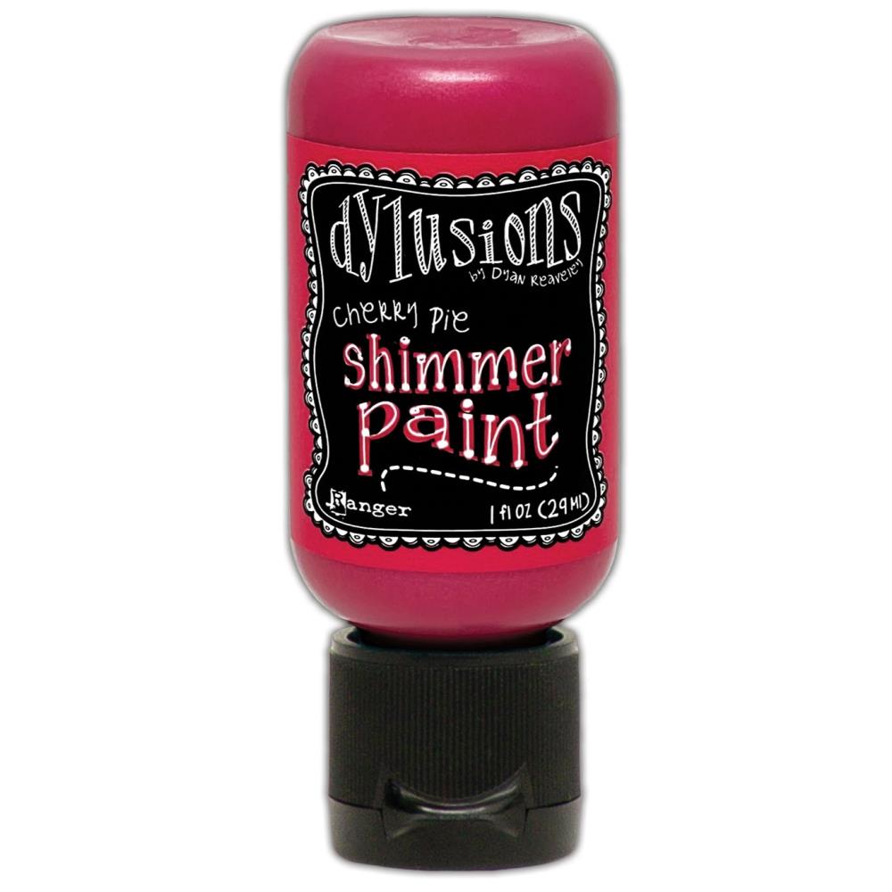 Cherry Pie - Dylusions Shimmer Acrylic Paint by Dyan Reaveley ... Vibrant Mica Infused Pearlescent Gorgeous Colours - Flip Cap Bottle 1 fl oz (29ml). Dyan Reaveley's Dylusions acrylic paint is a beautiful sparkly shimmer. These are not simply a flash of iridescence or white pearl, these are colourful through and through! Smooth, blendable, waterbased acrylic paint, easy to use, quick drying, layerable.