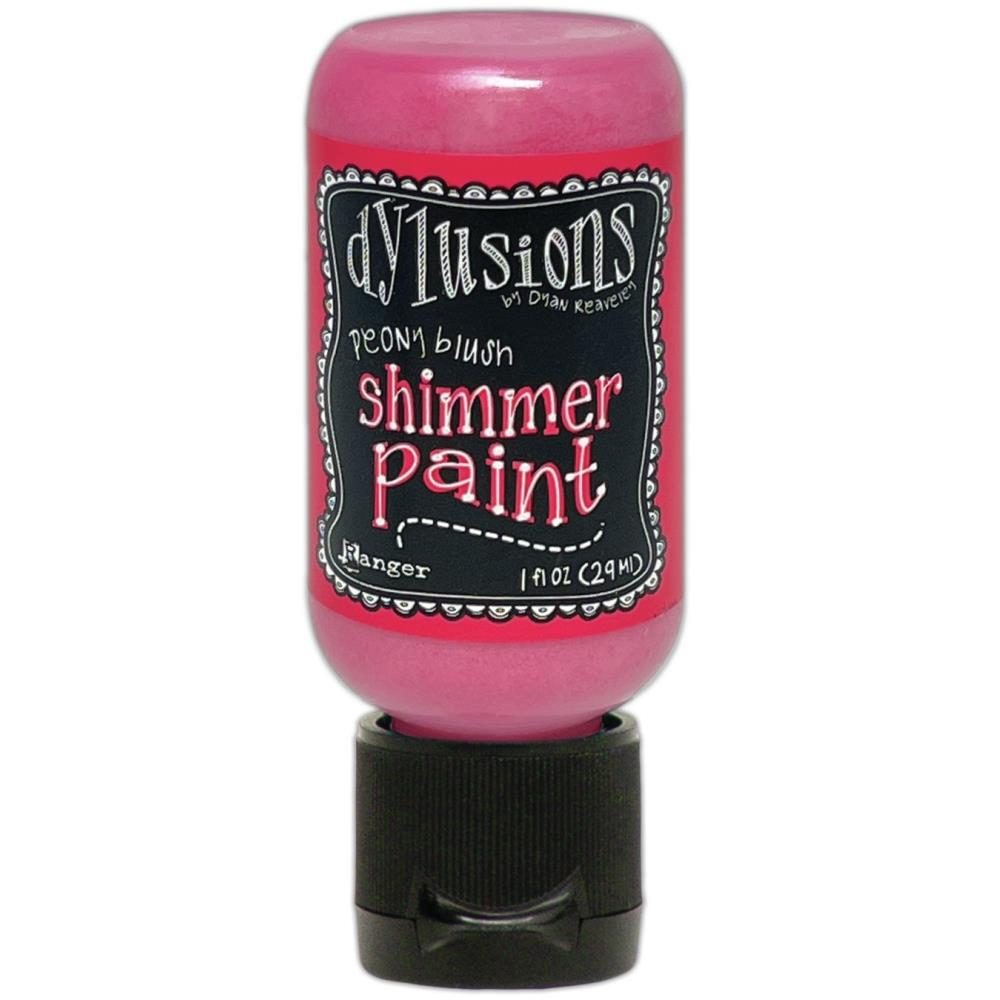 Peony Blush - Dylusions Shimmer Acrylic Paint by Dyan Reaveley ... Vibrant Mica Infused Pearlescent Gorgeous Colours - Flip Cap Bottle 1 fl oz (29ml). Dyan Reaveley's Dylusions acrylic paint is a beautiful sparkly shimmer. These are not simply a flash of iridescence or white pearl, these are colourful through and through! Smooth, blendable, waterbased acrylic paint, easy to use, quick drying, layerable.