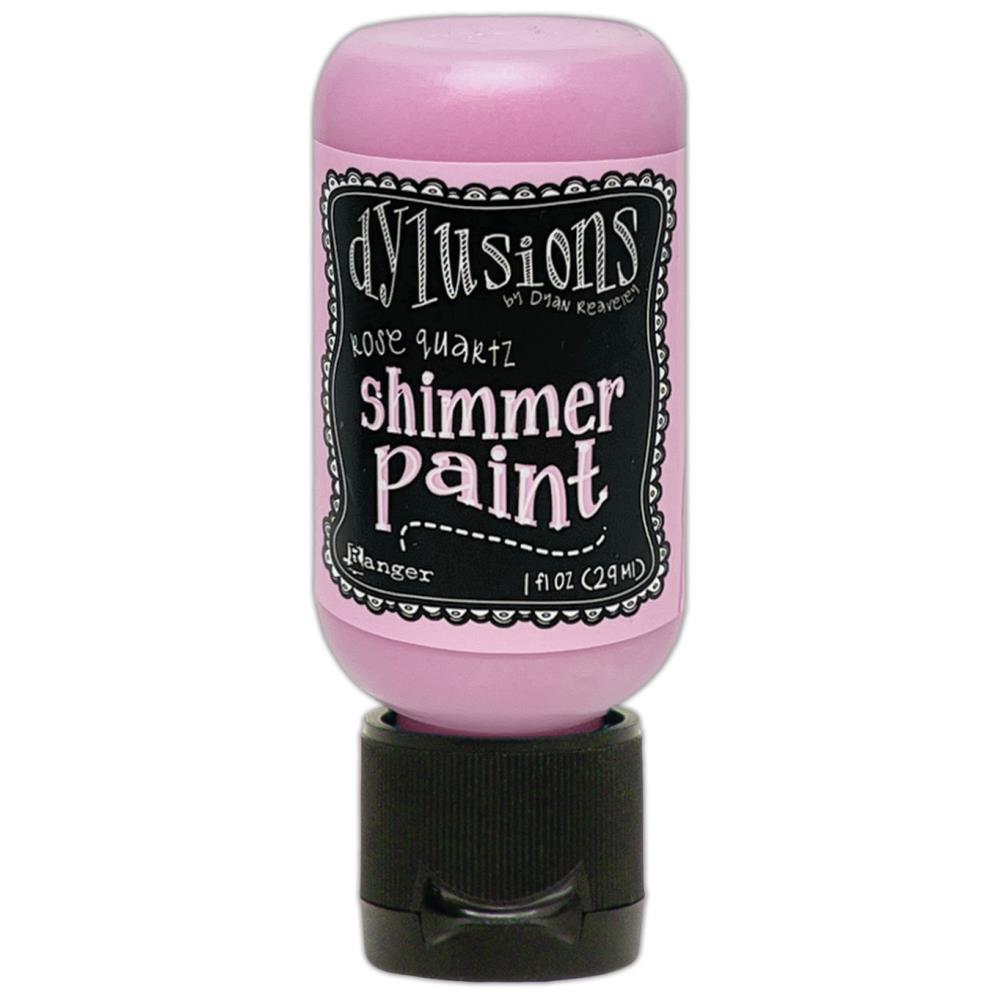 Rose Quartz - Dylusions Shimmer Acrylic Paint by Dyan Reaveley ... Vibrant Mica Infused Pearlescent Gorgeous Colours - Flip Cap Bottle 1 fl oz (29ml). Dyan Reaveley's Dylusions acrylic paint is a beautiful sparkly shimmer. These are not simply a flash of iridescence or white pearl, these are colourful through and through! Smooth, blendable, waterbased acrylic paint, easy to use, quick drying, layerable.
