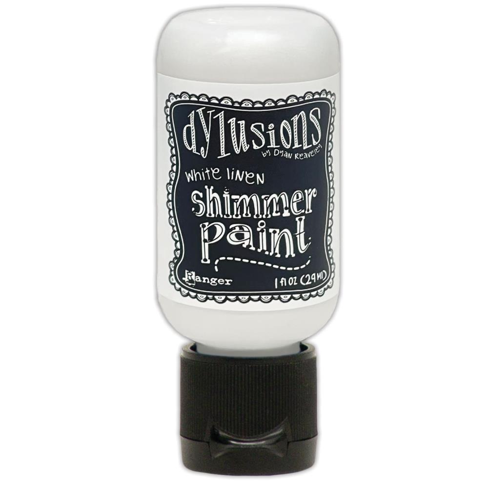 White Linen - Dylusions Shimmer Acrylic Paint by Dyan Reaveley ... Vibrant Mica Infused Pearlescent Gorgeous Colours - Flip Cap Bottle 1 fl oz (29ml). Dyan Reaveley's Dylusions acrylic paint is a beautiful sparkly shimmer. These are not simply a flash of iridescence or white pearl, these are colourful through and through! Smooth, blendable, waterbased acrylic paint, easy to use, quick drying, layerable.