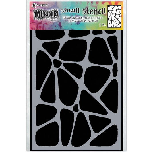 Crazy Paving  Stencil - Small 5"x8" ... by Dyan Reaveley of Dylusions. Add Dyan's fantastic pattern of triangular and rectangular-ish shapes with rounded corners to your artwork, backgrounds, borders and everywhere in art journals, greeting cards, ATCs, scrapbook pages, planners, canvas artwork and more. Let your imagination be your guide and enjoy the creativity!