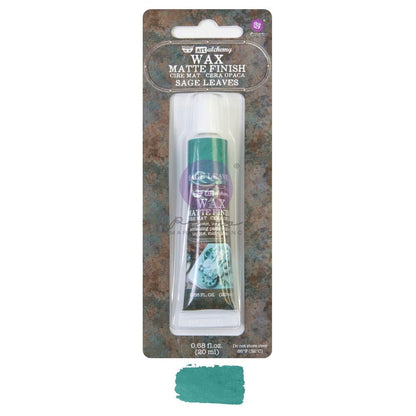 Wax ... Finnabair Art Alchemy by Prima Marketing - Creamy bees wax based mixed media medium for adding metallic and opalescent finishes to off-the-page models, home decor, sculpture, papercrafts, mixed media and visual arts. Image showing the tube of Matte Sage Leaves Green.