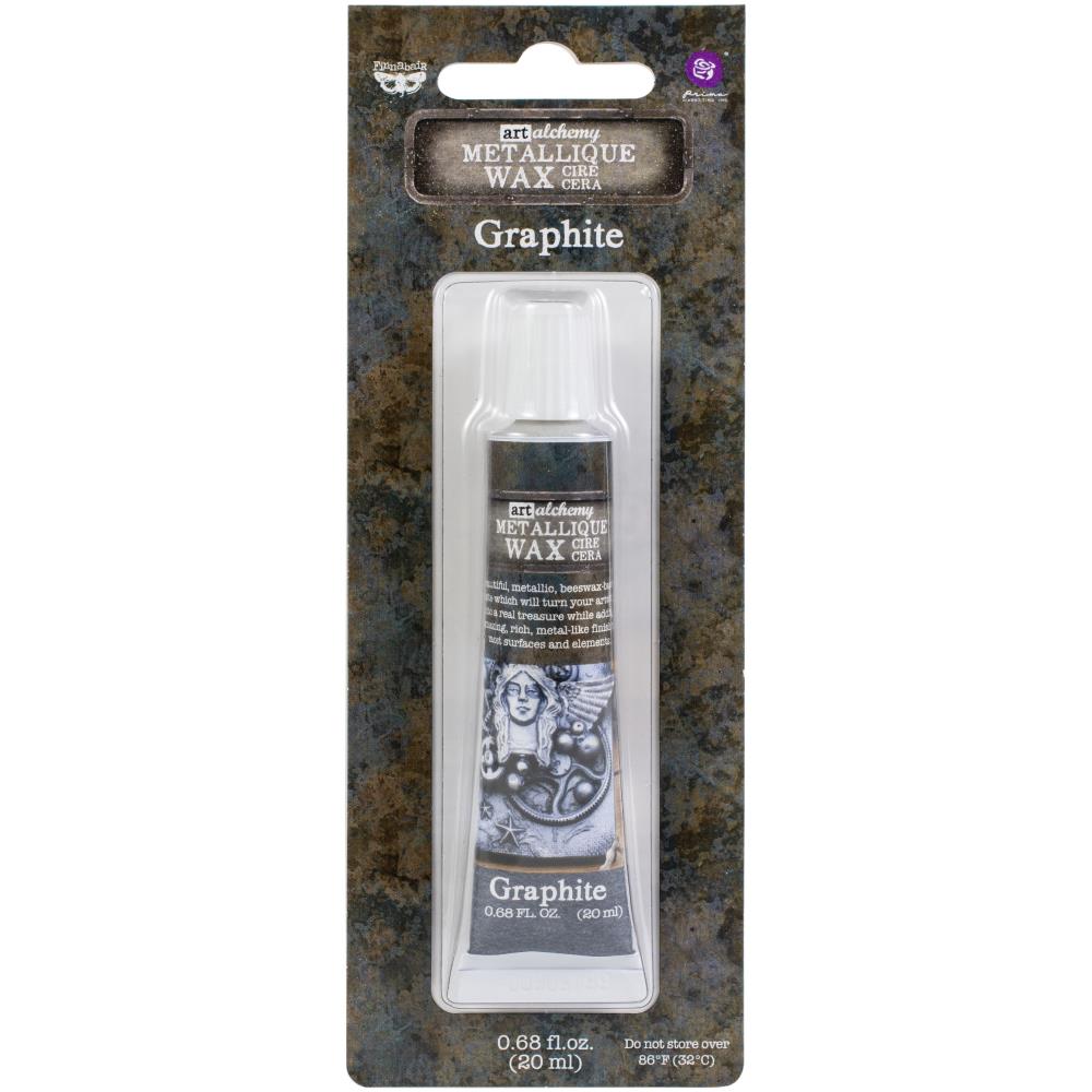 Wax ... Finnabair Art Alchemy by Prima Marketing - Creamy bees wax based mixed media medium for adding metallic and opalescent finishes to off-the-page models, home decor, sculpture, papercrafts, mixed media and visual arts. Image showing the tube of Metallique Graphite.