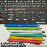 InkJoy Bright! Gel Pen - by Paper Mate - Vibrant opaque ink for dark and light porous surfaces. Pack of 3 (three) white retractable pens with white ink, each with a medium 0.7mm ballpoint nib. A joy to use! Ideal for card making, papercrafts, all kinds of diaries, memory books and bullet journals, scrapbooking and every day arty ideas like note taking, doodling, tangling, drawing, writing shopping lists on black paper. Photo showing all 6 colours (only the white is in this pack).