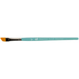 Angular Shader Paint Brush, 3/8" wide - Princeton Select ... durable high quality all media paintbrush to use for decorating, painting, papercrafts, mixed media, creating art. One brush with blue wooden handle, silver ferrules, flexible angled synthetic bristles, 3/8 inch wide (3/8" or 9mm). Fantastic for blending, shaping faces, petals or leaves, painting fine and thick lines, filling in areas, tipping into small areas... its such a great shape for a brush.