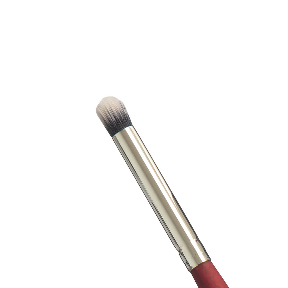 close up of Mini Mop, 1/8" - Velvetouch All Media Paint Brush by Princeton... artist quality paint brush with flexible synthetic bristles in a round base with very soft fine bristles and domed tip. Wooden handle with a velvety, lightweight and balanced feel. Ideal for painting, crafting, visual arts.