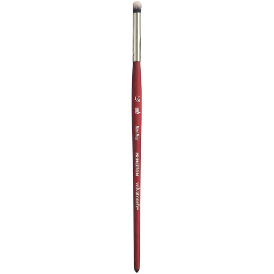 Mini Mop, 1/8" - Velvetouch All Media Paint Brush by Princeton... artist quality paint brush with flexible synthetic bristles in a round base with very soft fine bristles and domed tip. Wooden handle with a velvety, lightweight and balanced feel. Ideal for painting, crafting, visual arts.