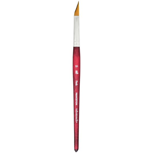 Petals (Dagger) no.10 - Velvetouch All Media Paint Brush by Princeton... artist quality paint brush with flexible synthetic bristles as a wide triangular brush-head with a sharply tapered, shapely pointy tip. Wooden handle with a velvety, lightweight and balanced feel. Ideal for painting, crafting, visual arts.