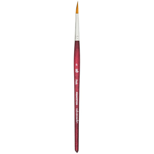 Petals (Dagger) no.6 - Velvetouch All Media Paint Brush by Princeton... artist quality paint brush with flexible synthetic bristles as a wide triangular brush-head with a sharply tapered, shapely pointy tip. Wooden handle with a velvety, lightweight and balanced feel. Ideal for painting, crafting, visual arts.