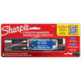 Sharpie Creative Markers - Black and White paint pens, Bullet Tip . Medium line weight - Waterbased creative paint pens which do not need priming and work on all surfaces, drying to a permanent, water resistant, fade resistant finish. Does not bleed through paper and works on both light and dark surfaces. 