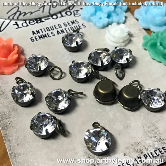Tim Holtz Idea-Ology - Adornments - Antiqued Gems - 12 Pieces