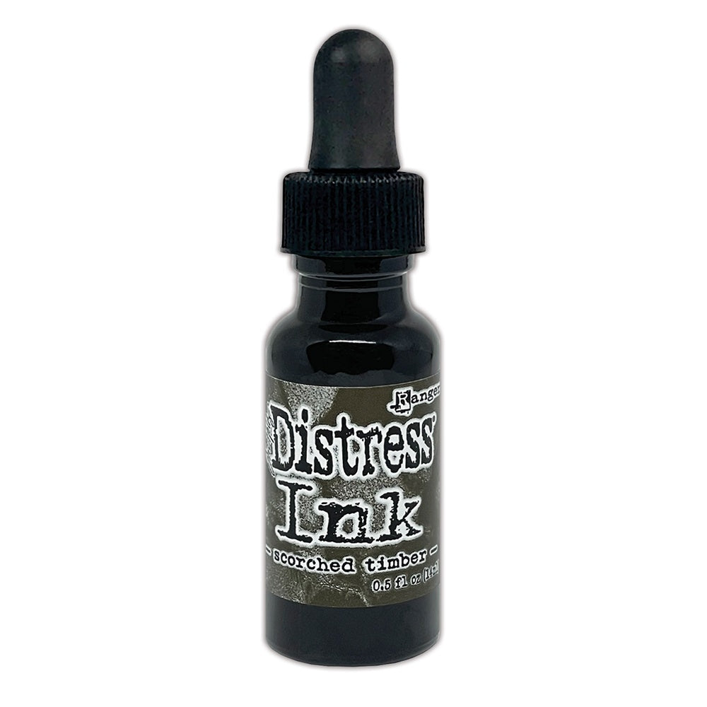 photo of the Distress Reinker Refill Bottle - Tim Holtz Distress by Ranger, Scorched Timber, image of the packaging, available at Art by Jenny online in Australia.