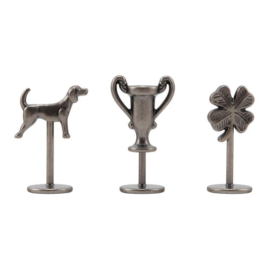Tim Holtz Idea-Ology - Metal Figure Stands - Dog Trophy 4-Leaf Clover - 6 Pieces
