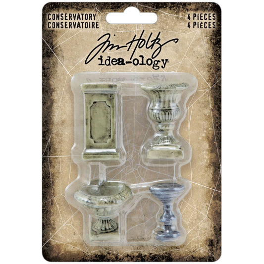 Tim Holtz Idea-Ology - Resin - Halloween - Conservatory - 4 Pieces - NEW!