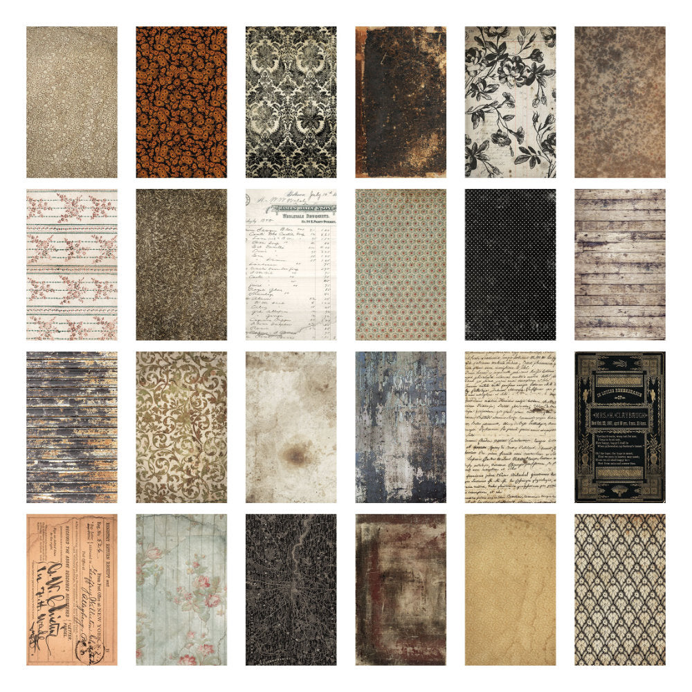 Tim Holtz Idea-Ology Surfaces - Backdrops - Printed Paper 6x10in - 24 Sheets - Halloween - NEW!