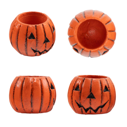 Tim Holtz Idea-Ology - Resin - Halloween - Jack O Lantern - Pumpkin Barrels - 2 Pieces - NEW!
