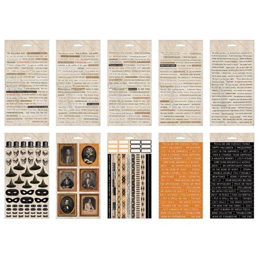 Tim Holtz Idea-Ology - Spiral Bound Sticker Book - Halloween - 8 Pages - NEW!