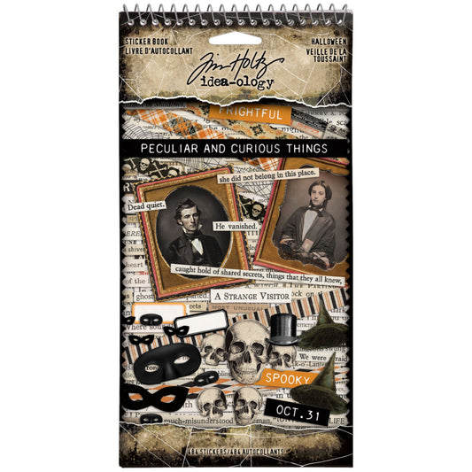 Tim Holtz Idea-Ology - Spiral Bound Sticker Book - Halloween - 8 Pages - NEW!