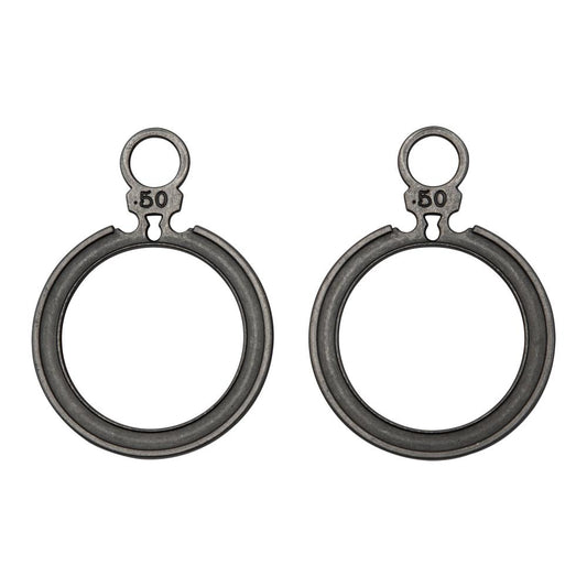 Optic Frames ... Idea-Ology Adornments by Tim Holtz. 2 (two) round open frames with tabs, each made of metal, used for mixed media, decorating ornaments, home decor makes and visual arts.   Tim Holtz Idea-Ology Metal Adornments are finished in an antique style pewter colour. Ideal for all kinds of excuses to create. Sizes (approx) : overall the Optic Frame is 37mm x 50mm high, inner circle area is 28mm x 28mm, top ring is 10mm wide with an 8mm wide inner space.TH94375